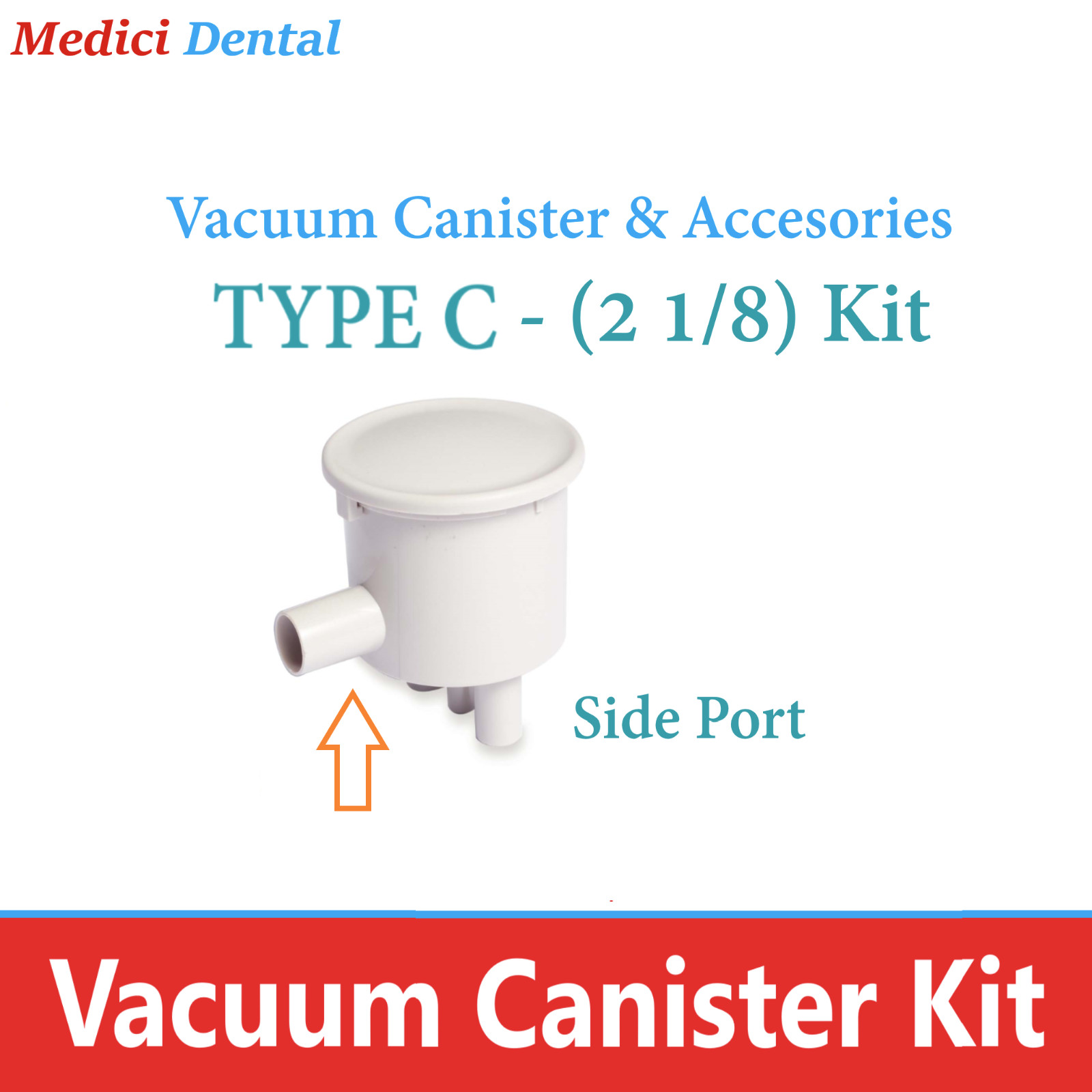 Dental Type A Vacuum Collection Canister, Lid, Replacement Parts, Accesories