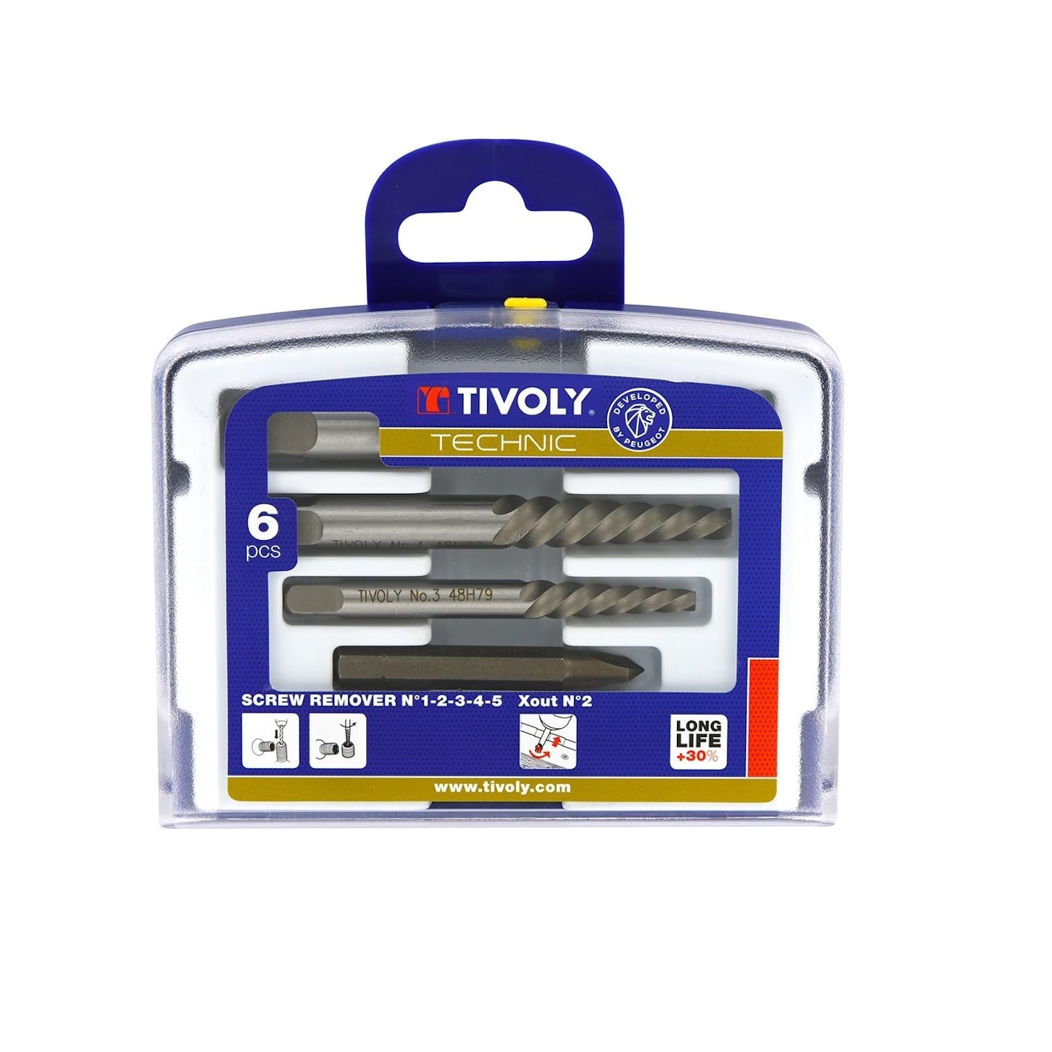 TIVOLY – Damaged Screw Extractor Set – 5 HCS Extractors: N1-N2-N3-N4-N5 + 1 X…