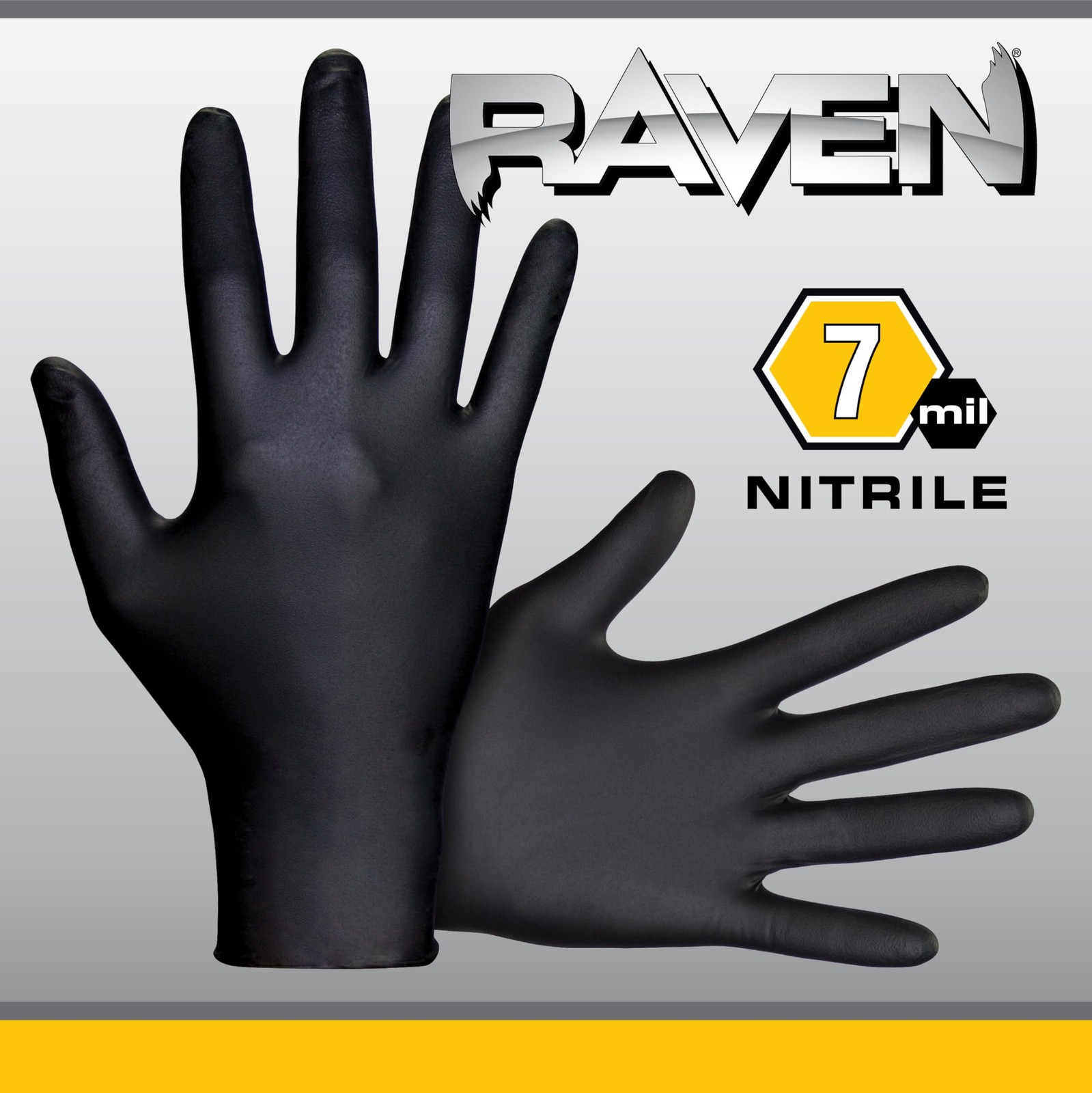 SAS Safety 66518 Raven Powder-Free Disposable Large (Pack of 100), Black
