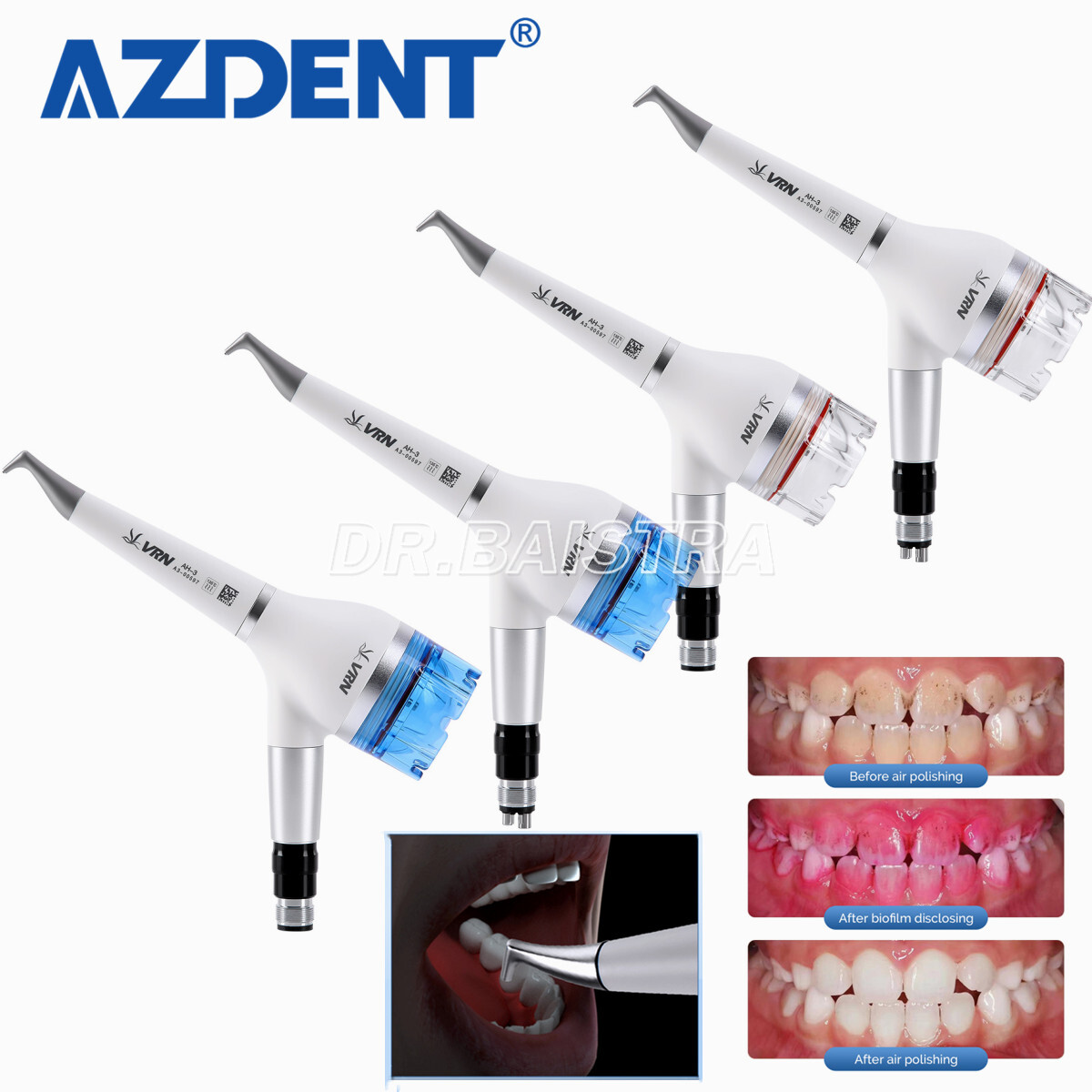 Dental Air Polisher Prophy Handpiece Air Flow Handy 2/4Hole fit Coupler EMS