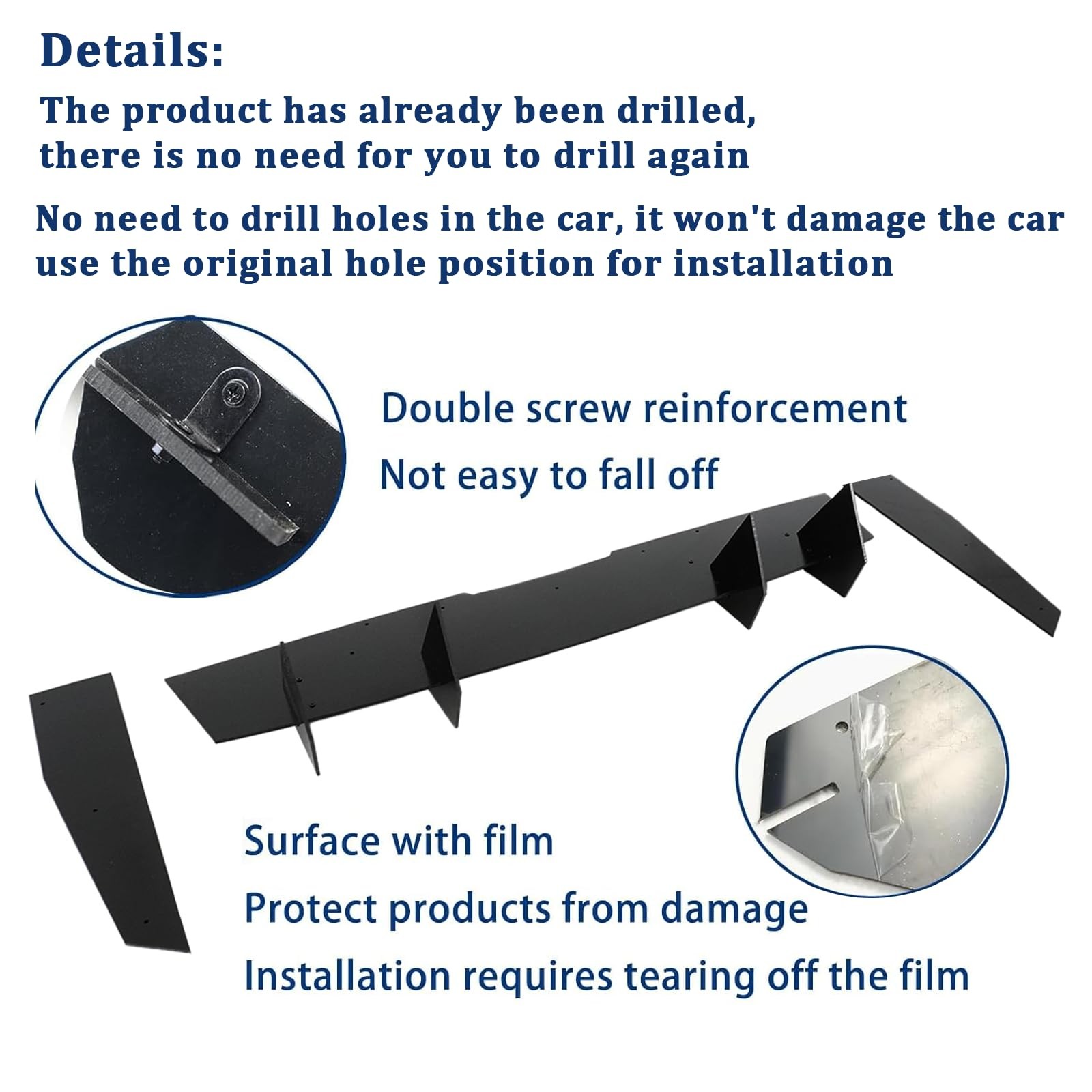 Rear Bumper Diffuser Splitter for Toyota Camry SE XSE 2018-2024 Glossy Black ABS