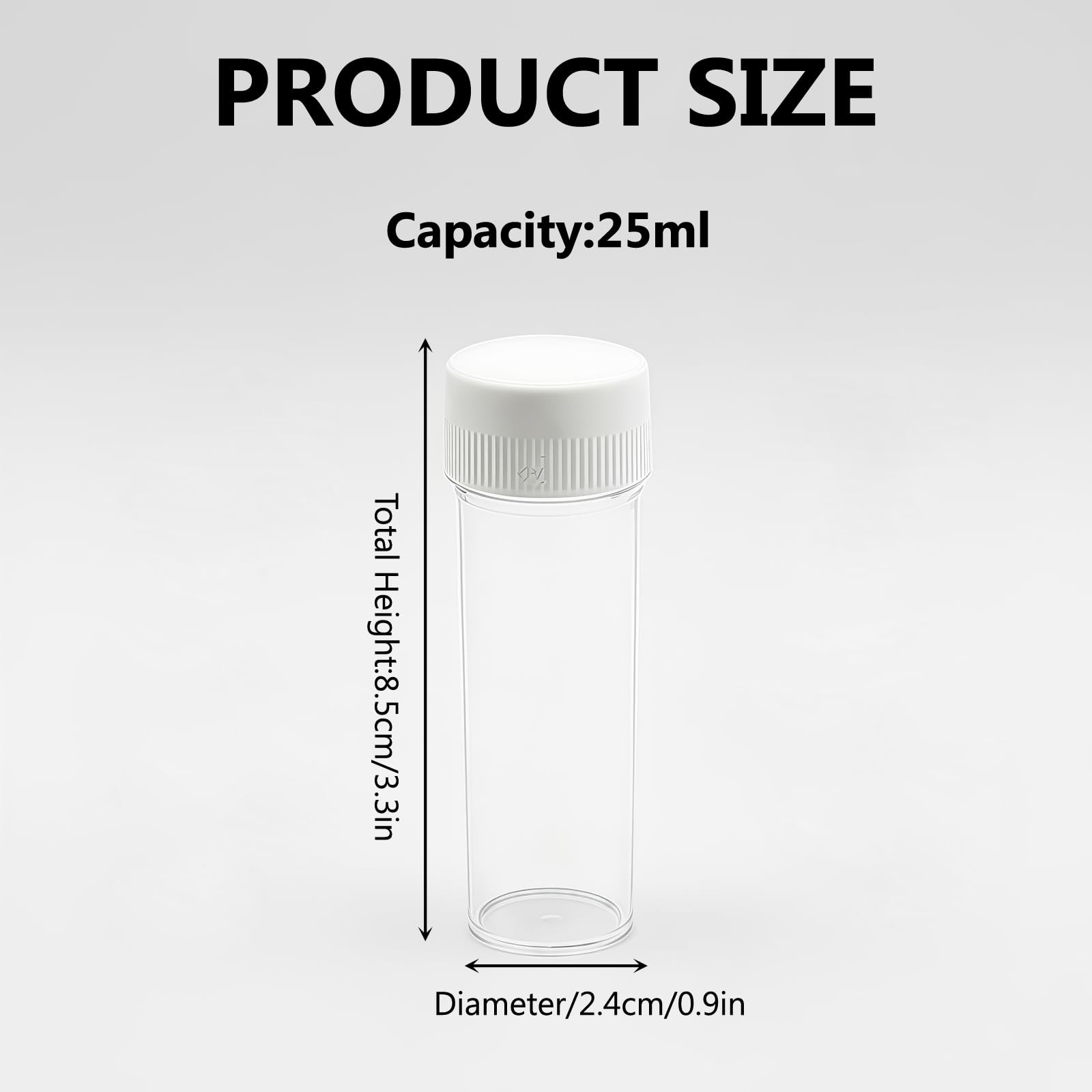 erioctry 25ml Plastic Containers Tubes Vials Sample Container with Screw Cap …
