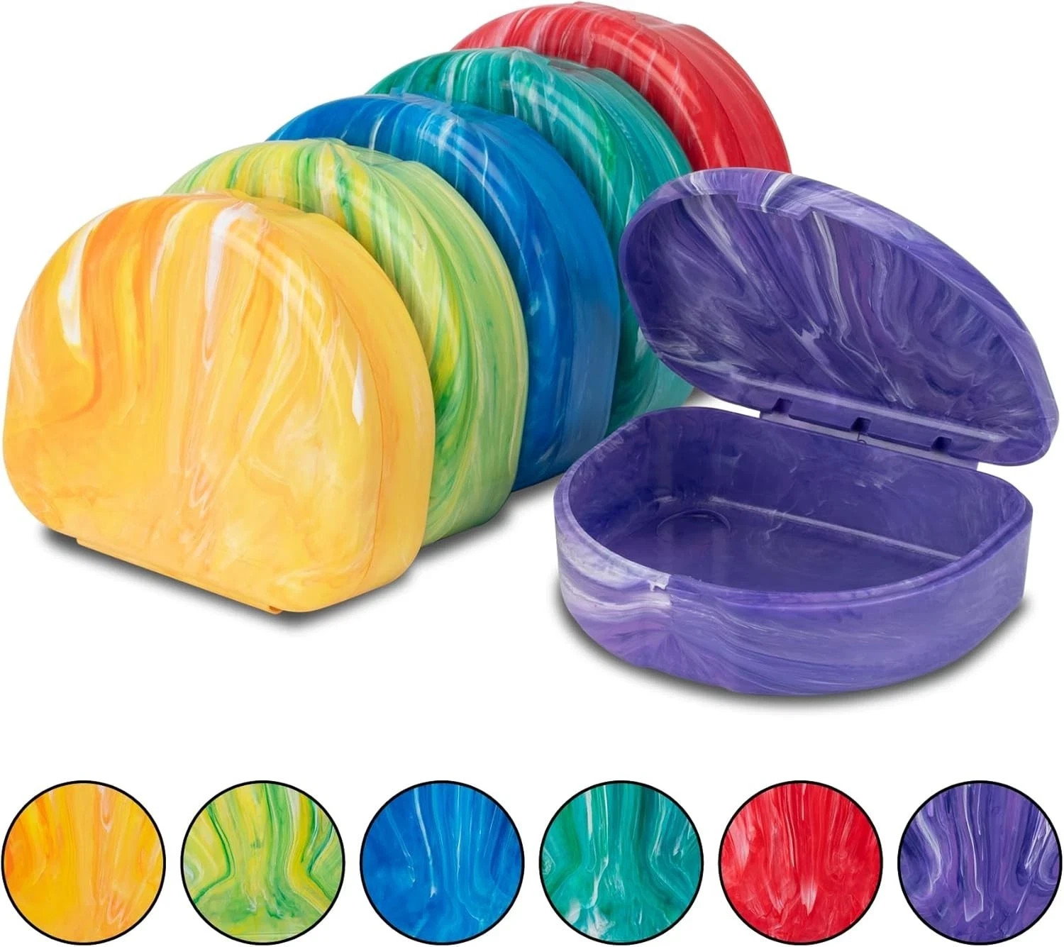 Elegant Marble Retainer Cases – 3 Pack Assorted, BPA-Free & Stylish Protection