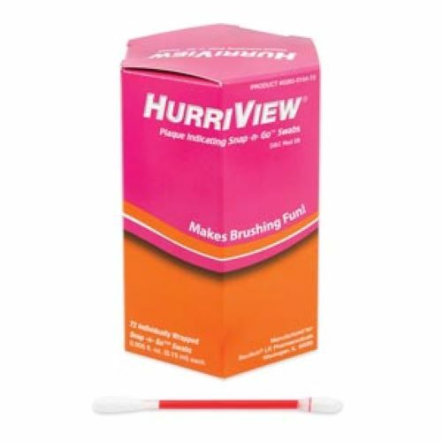 BEUTLICH HURRIVIEW® PLAQUE INDICATING SNAP -N- GO™ SWABS, 72/BOX, 0283-0104-72