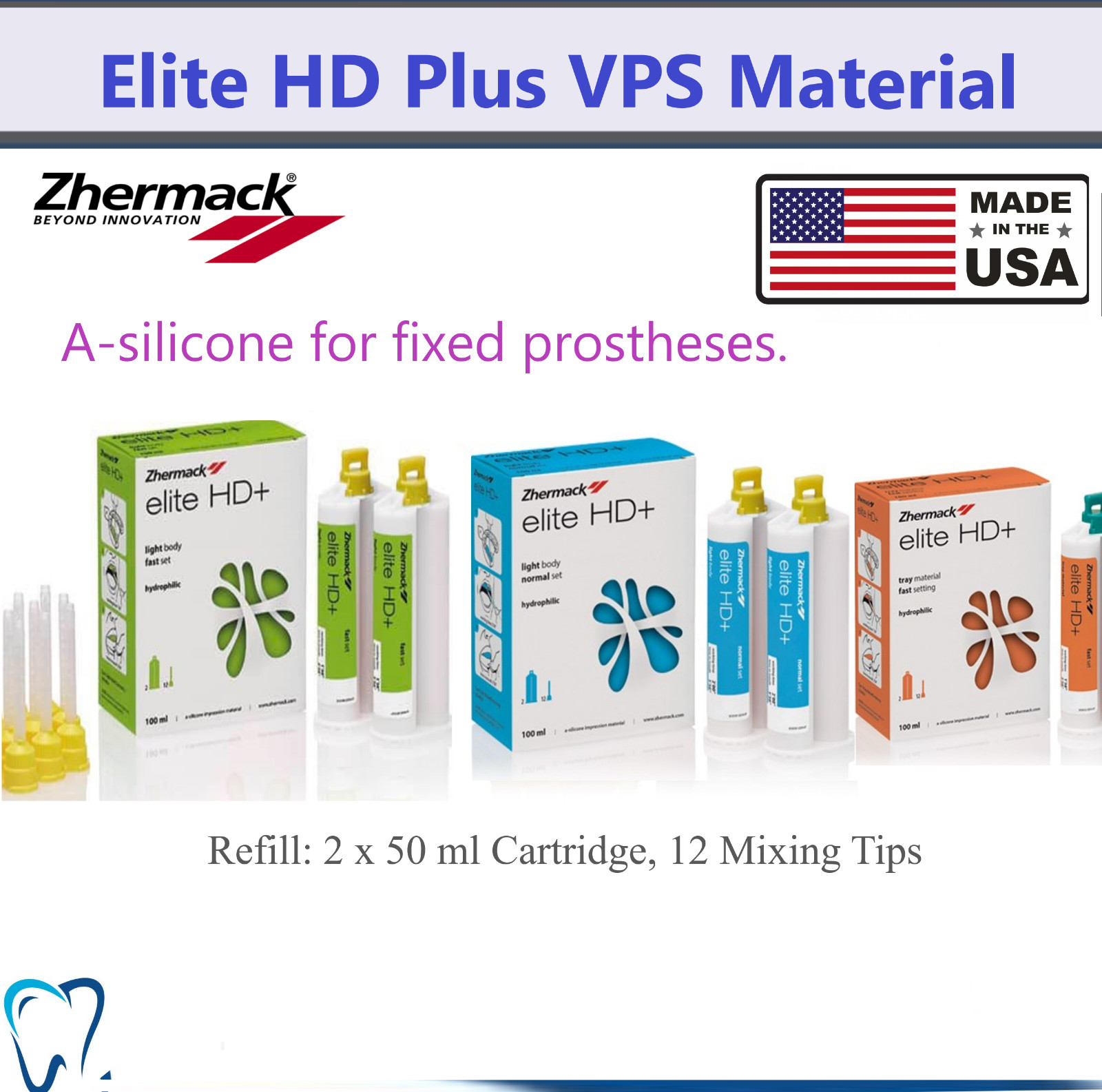 Dental Elite HD Plus VPS Impression Material Hydrophilic For Fixed Prosthese