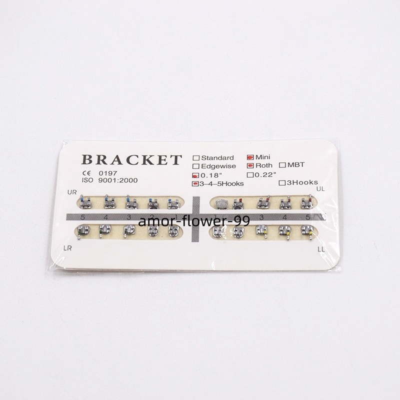 Dental Orthodontic Brackets Roth/MBT Mini/Standard 018/022 345/3/No Hook