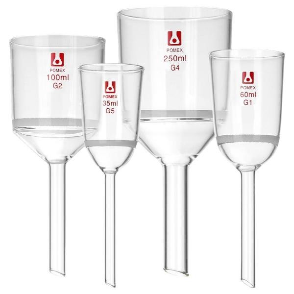 Lab Supply Sand Core Filter Funnel 35ml-2000ml Borosilicate Glass G1-G6 Cores