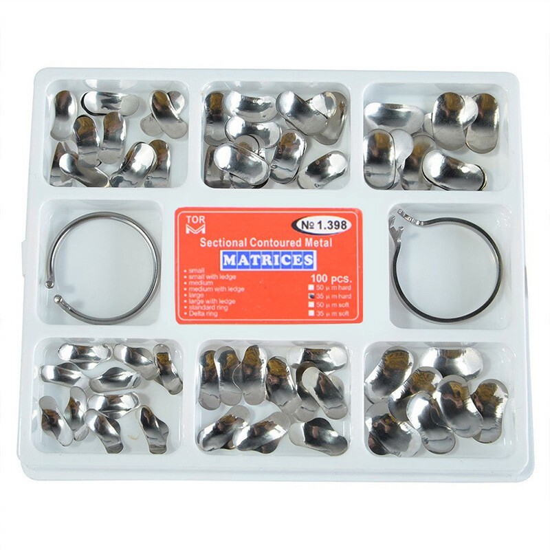 Dental Matrix Band Sectional Contoured Metal Matrices Wedges 100pcs/box