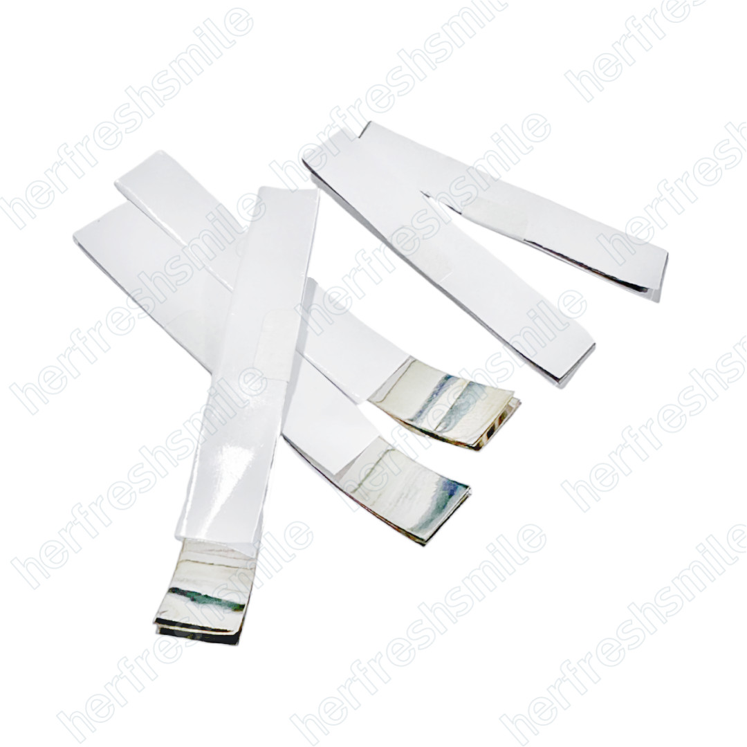 50Pcs Dental 10μm Metallic Articulating Film Strips Metal Shimstock Bite Films