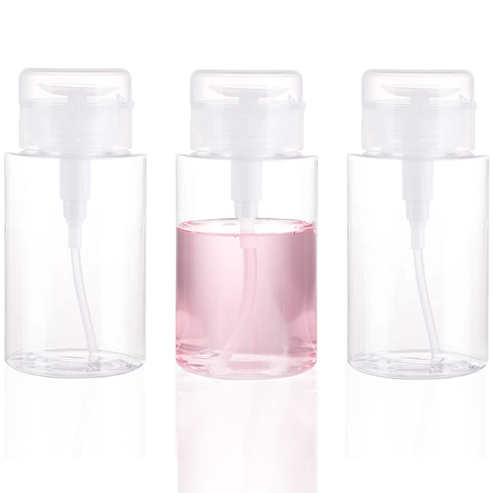 3 Pack Push Down Pump Dispenser Empty 4.9 inches x 2.25 inches, Clear