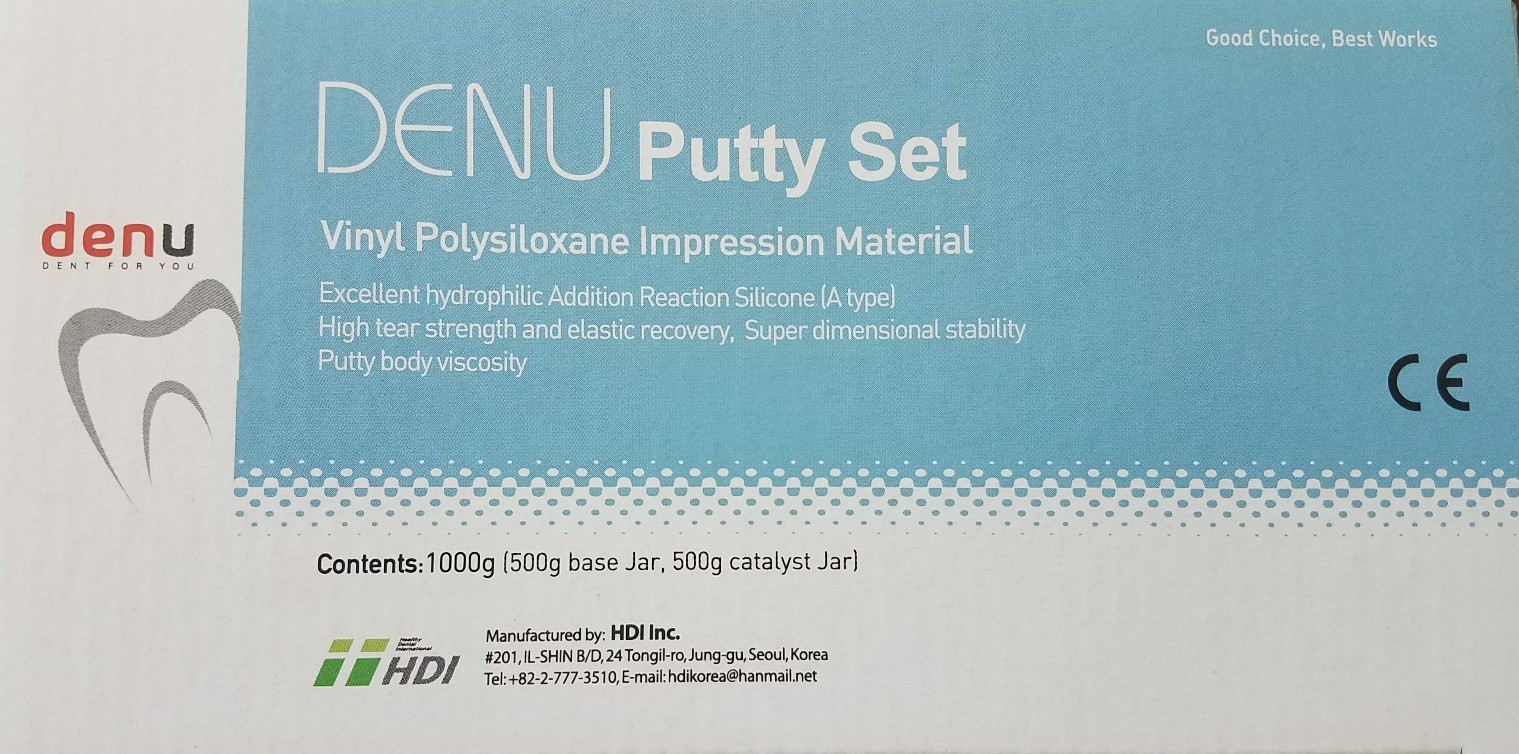 Fast Set Dental Impression Material Denu DuoSil Putty 1000 g Hydrophilic PVS