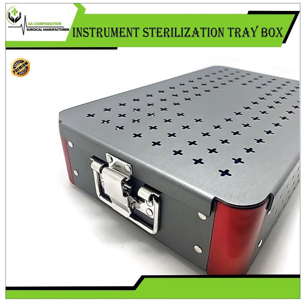 Instrument Sterilization Tray Box With Silicone Mat 300mm*195mm*65mm