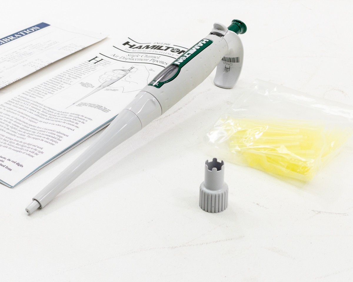 Hamilton 55019-34 Adjustable Volume SoftGrip Pipette 2.5-25 µL – Never Used