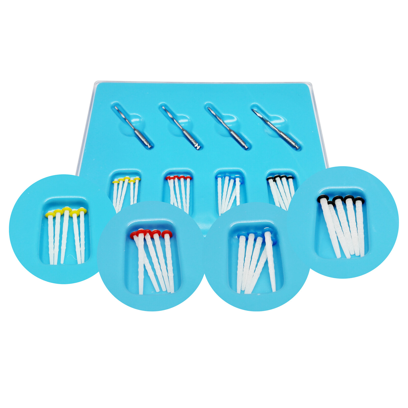 Resina de poste de fibra dental Vidrio de rosca de alta intensidad +4 Drills