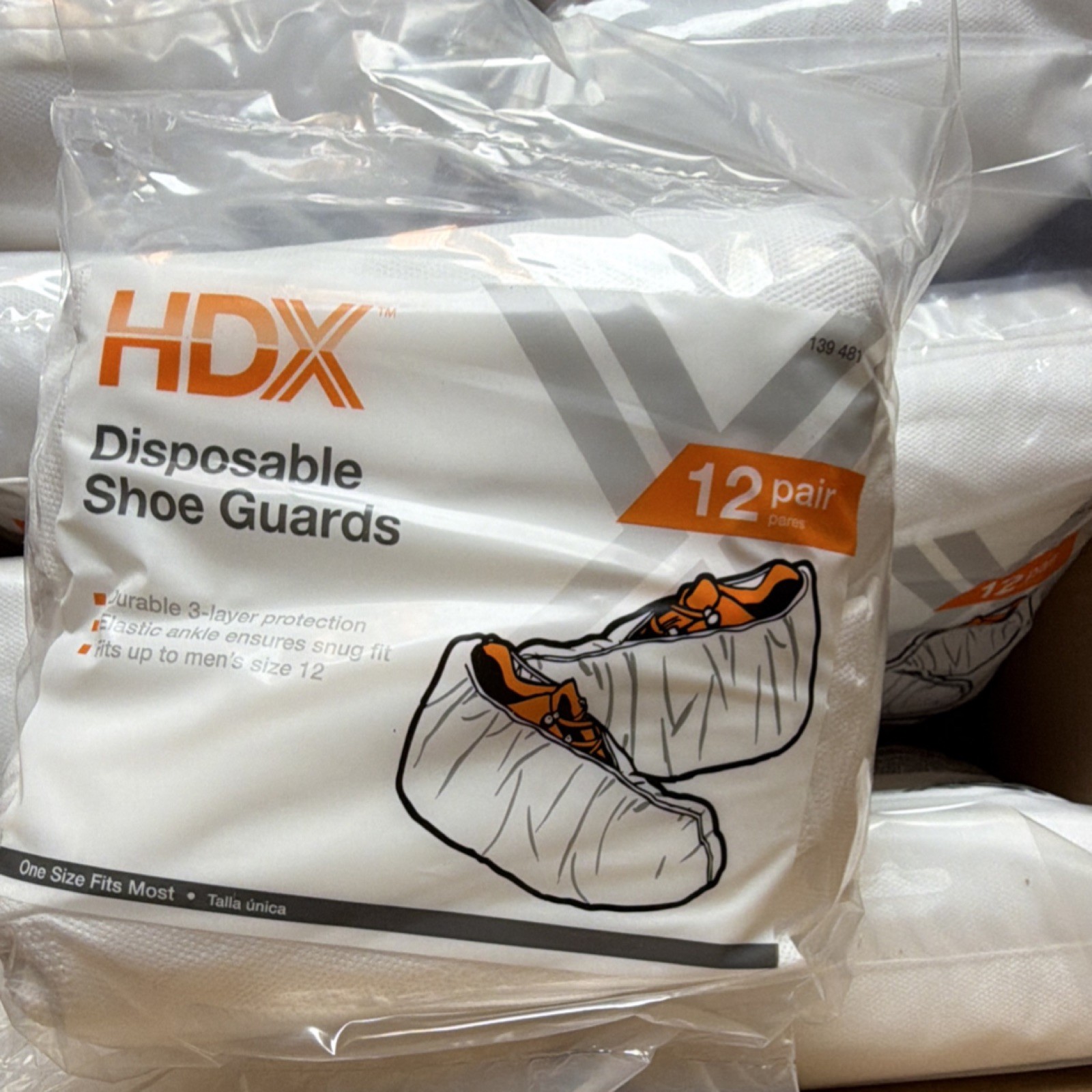 Lot of 144 HDX Disposable Shoe Guards 12 packs 12 Pair Model 04614/12HDX