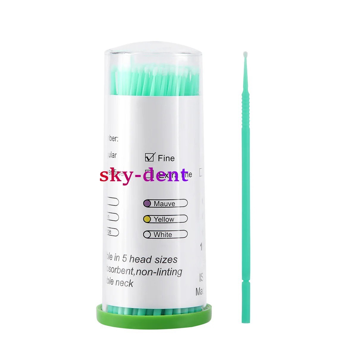 100pcs 5Sizes Dental Microbrush Disposable Applicators Tips Micro Brush Cleaning
