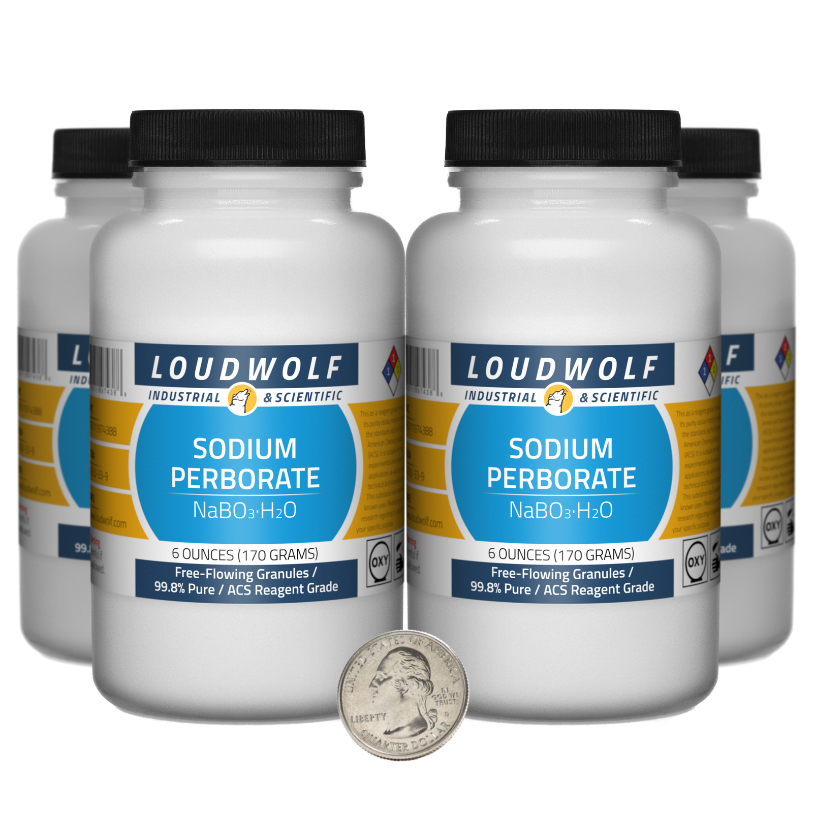 Sodium Perborate / 1.5 Lbs / 4 Bottles / 99.8% ACS Reagent Grade