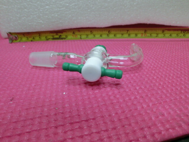 Chemglass 14/20 90° Flow Control Inlet Adapter,Green,Unused$94061