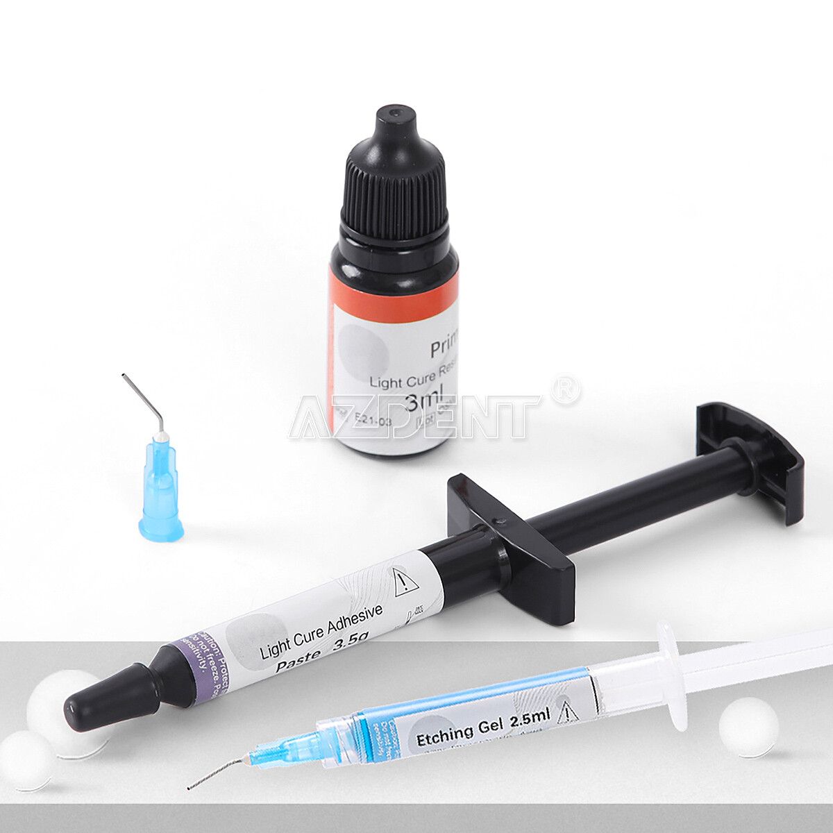 Dental Orthodontic Metal Ceramic Bracket Bonding Light Cure Adhesive Syringe Kit