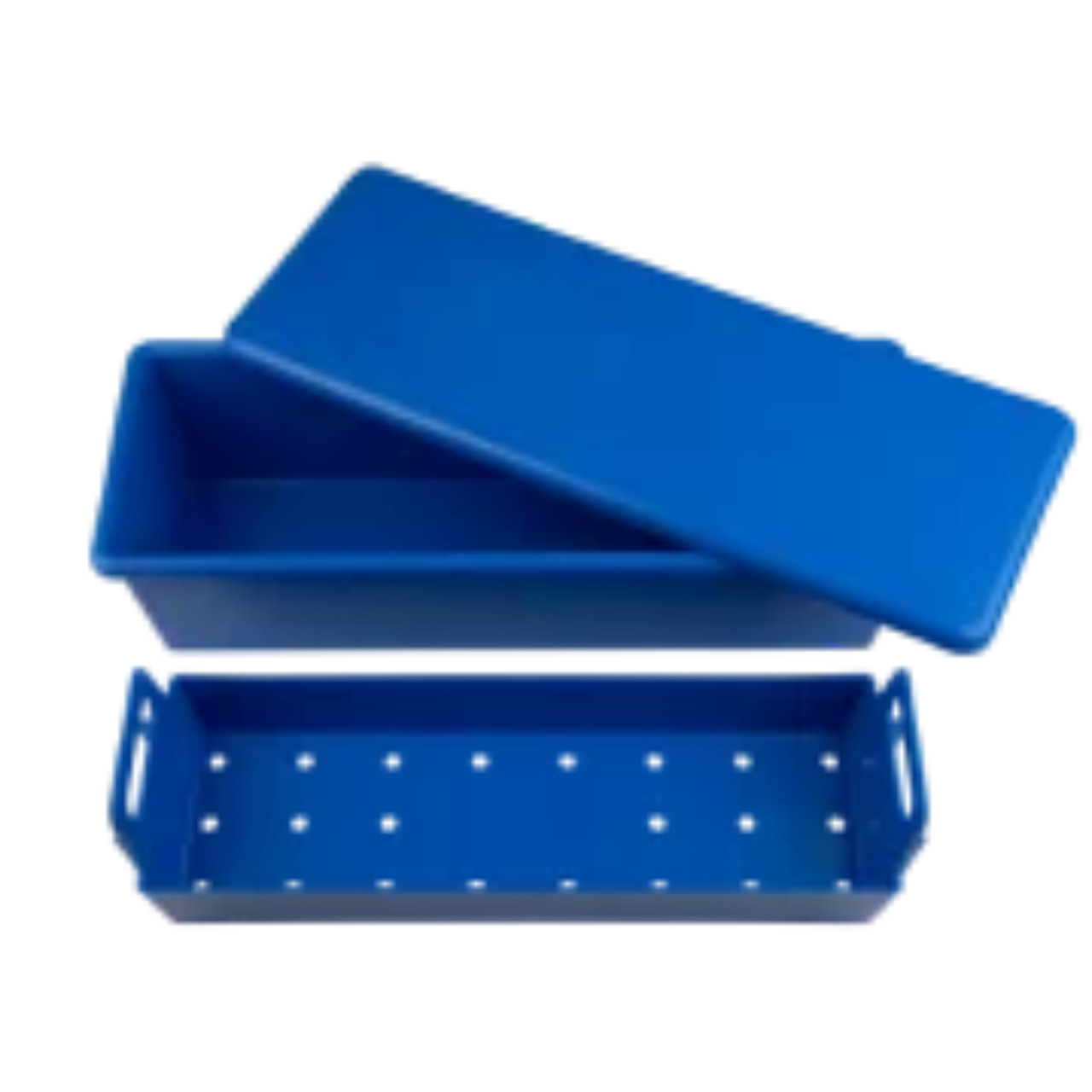 CIDEX Instrument Tray With Perforated Inner Liner and Lid 20″ x 7″ x 5″