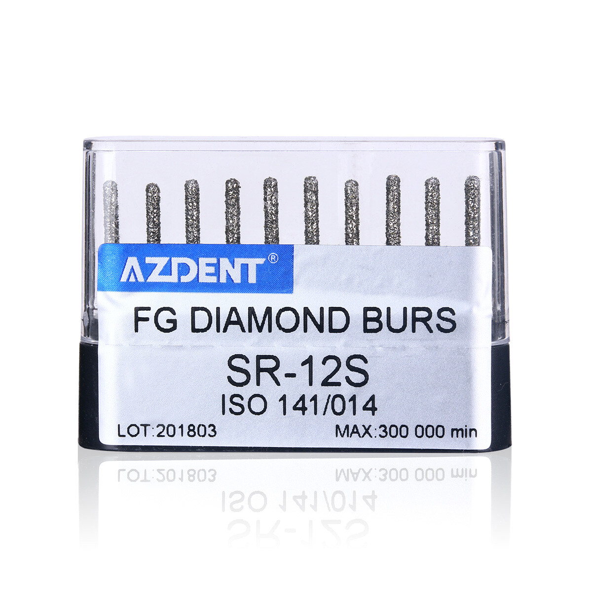 10pcs Diamond Bur High Speed Super Coarse Straight/Cylindrical Round Head SR-12S