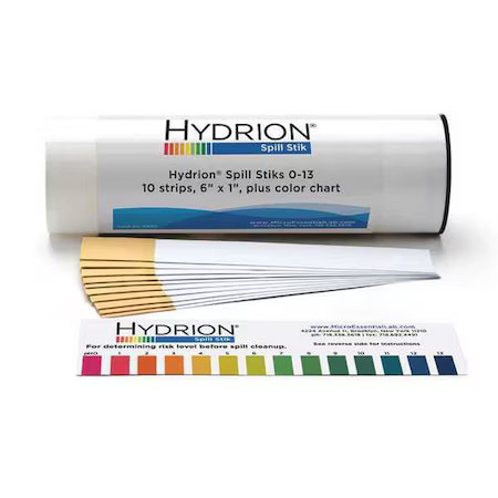 Hydrion Ds-8020 Ph Testing Sticks, 0-13, 10 Sticks, Pk10