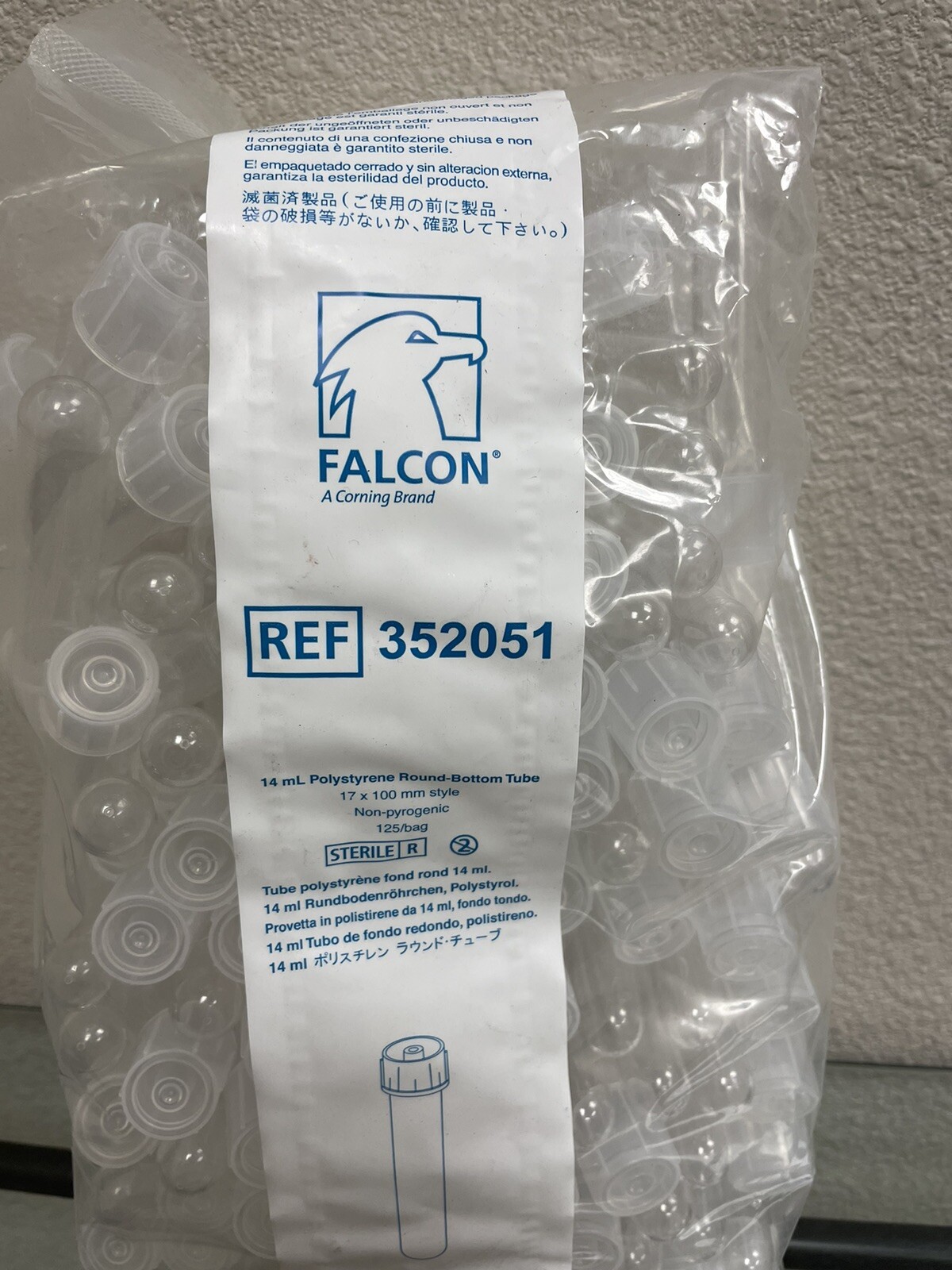 Falcon 14mL Round Bottom Test Tube With Snap Cap, Pack Of 125