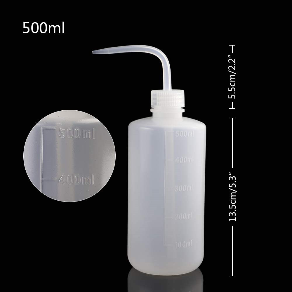 Lab Squeeze Bottle LDPE 500ml 6pcs Multipurpose Dispenser with Slanted Tip