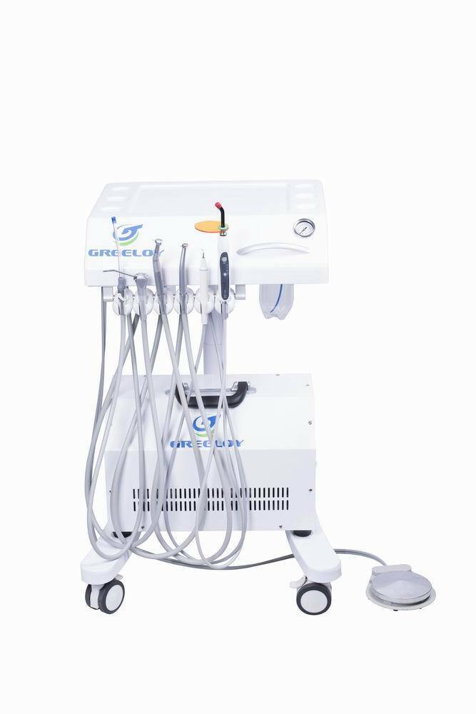 Dental Mobile Adjustable Treatment Unit GU-P302 4H+Dental Air Compressor GU-P300
