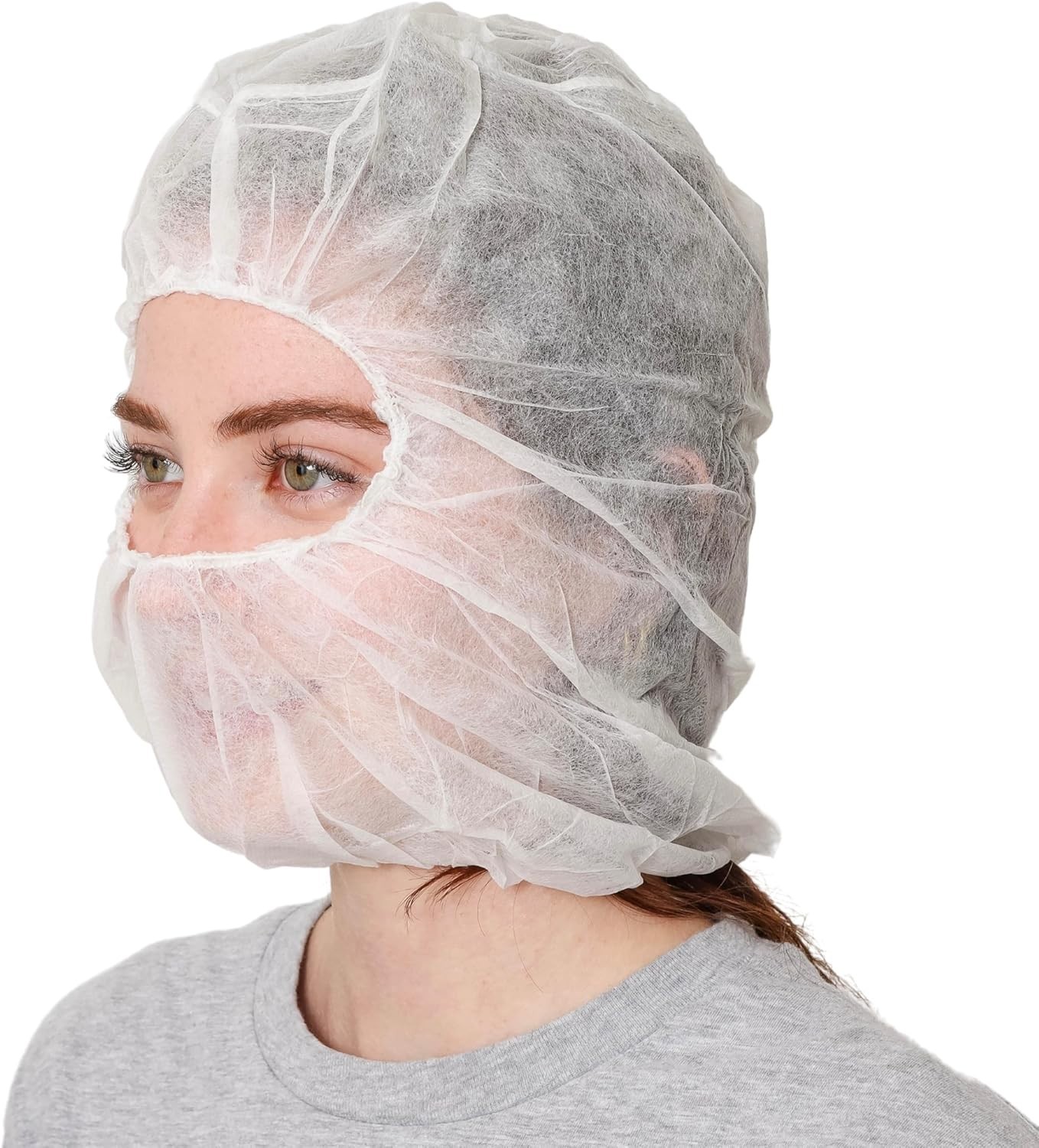 Disposable Polypropylene Hood Combo for Complete Hair and Beard Protection – …