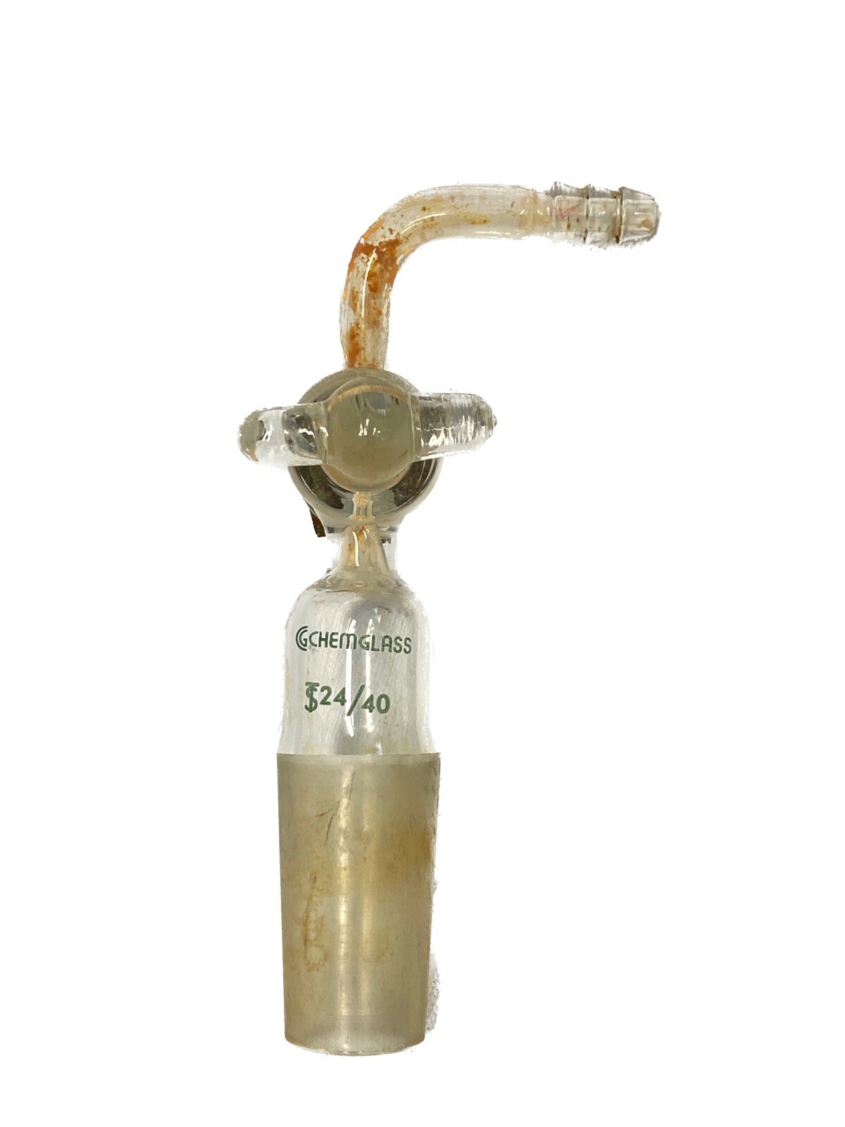 Chemglass 14/20 Glass 90° Flow Control Inlet Adapter w/ Stopcock CG-1028-14 B