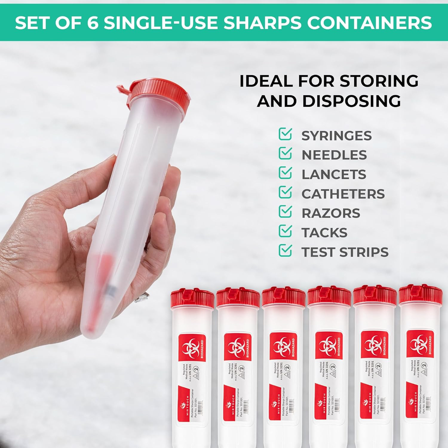 Sharps-Shuttle – Single Use Travel Sharps Container for Needles Syringes