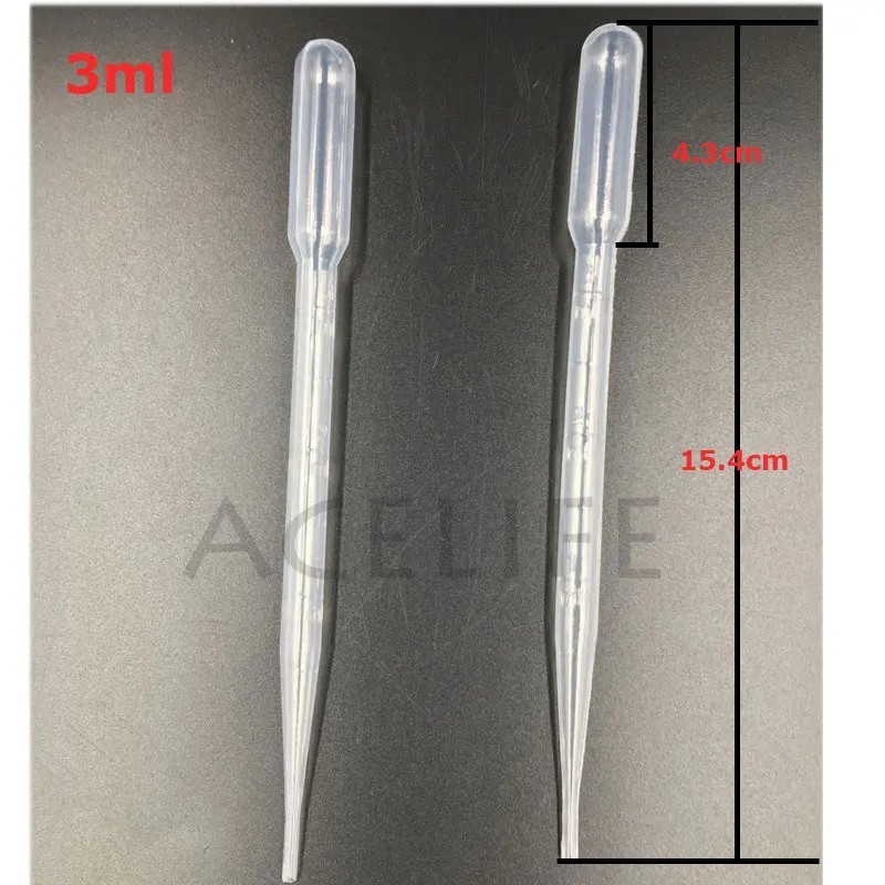20PCS 3ML Disposable Plastic Eye Dropper Set Transfer Graduated Pipettes