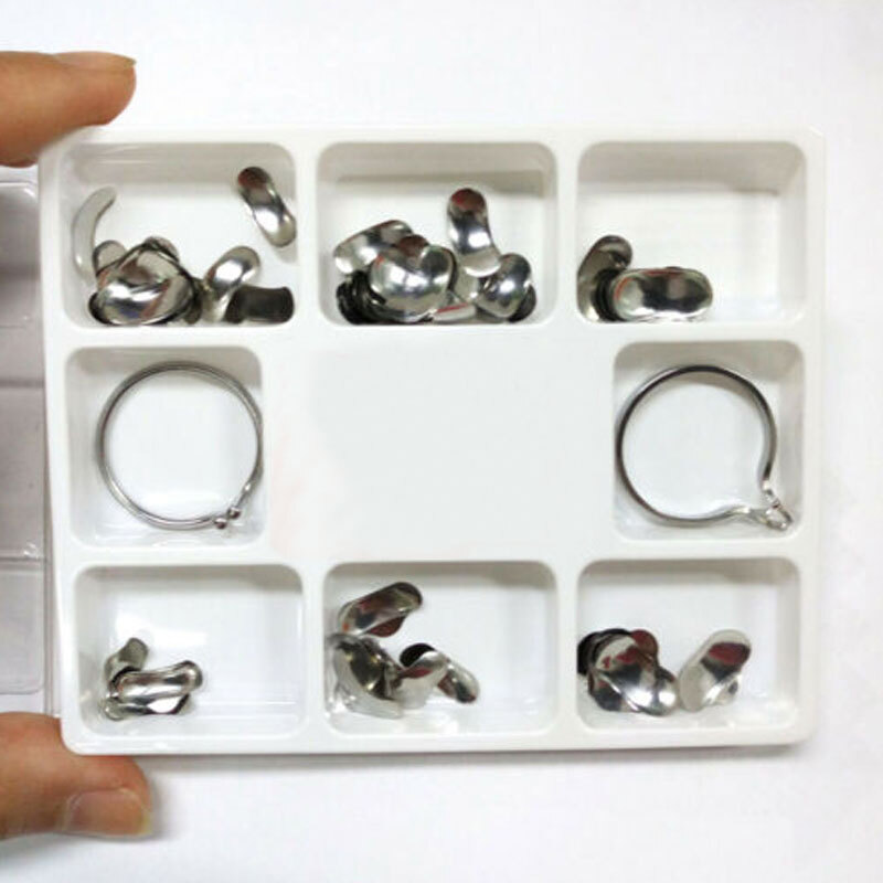 100Pcs/Set Dental Sectional Contoured Matrices Delta Wedges Filling Ring Matrix