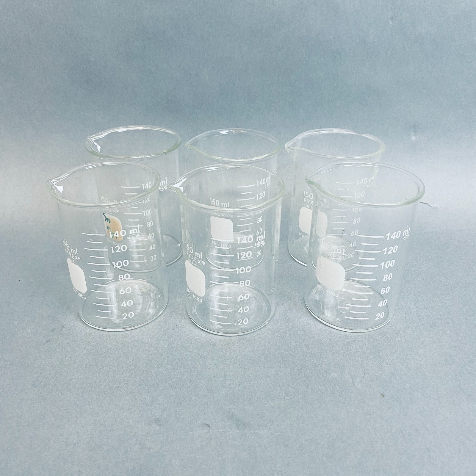 Corning Pyrex Heavy Wall Griffin Beaker 150 ml Lot of 6 Flasks