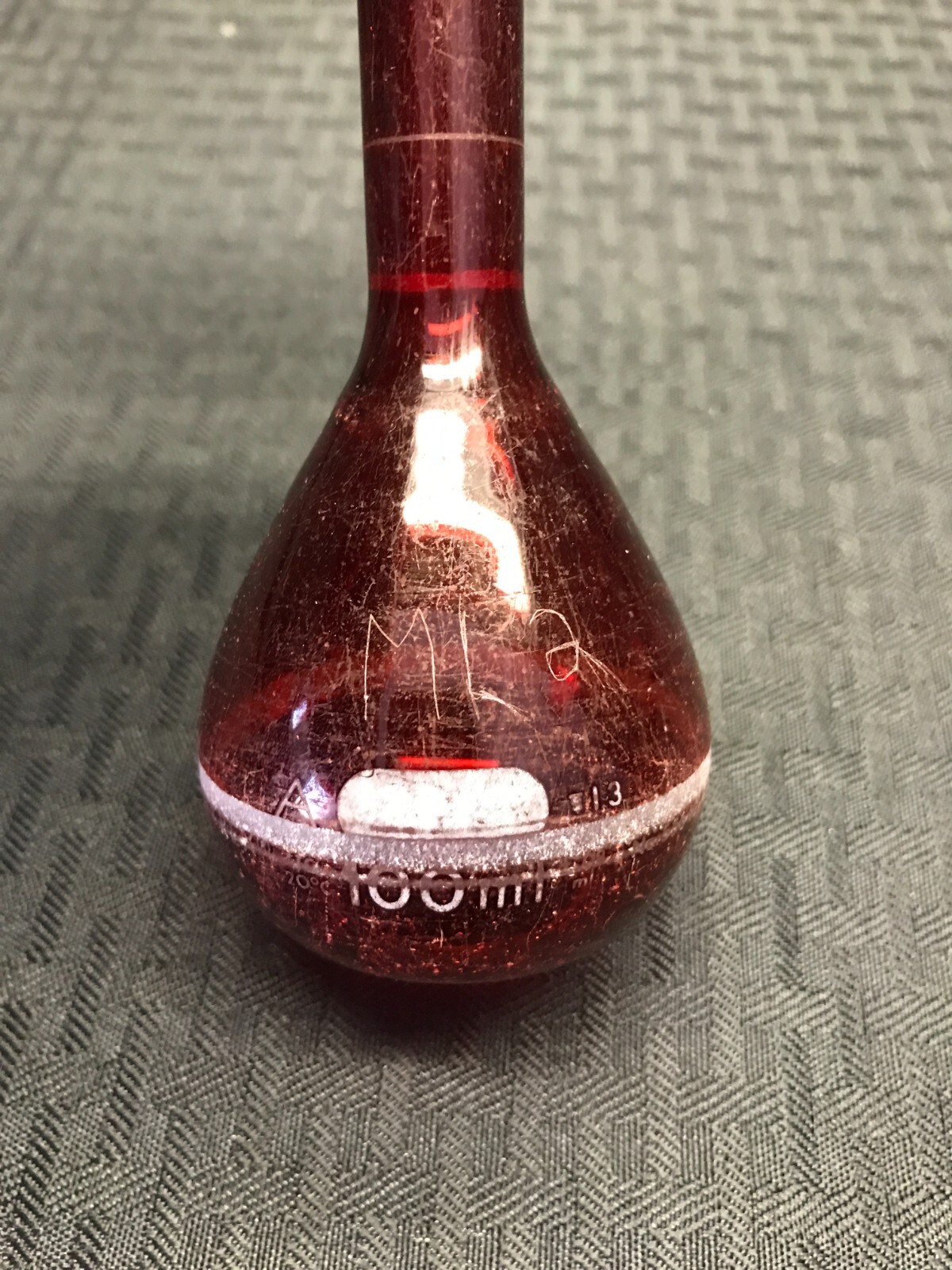 (6) PYREX 100mL Low Actinic Class A Red Glass TC Volumetric Flask 55640-100 B