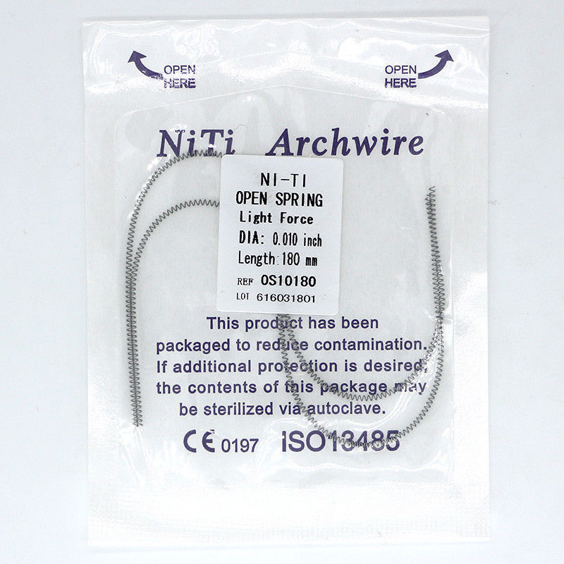 2 Pcs/Pack Dental Orthodontic NITI Alloy Open Coil Spring Arch Wires 0.010*180mm