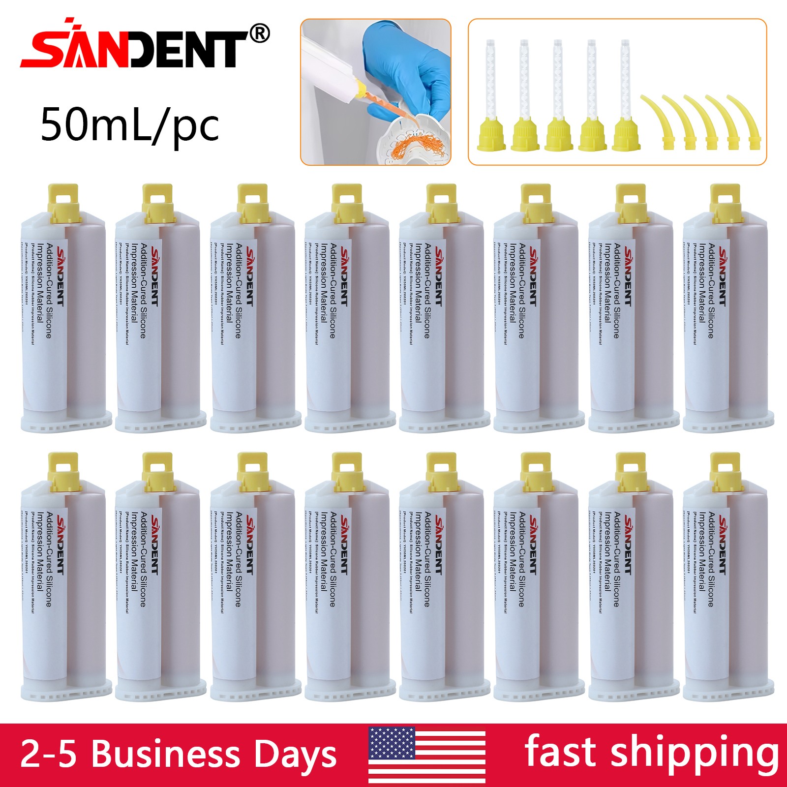 16x FAST SET Dental VPS Impression Material 50ml Cartridges LIGHT Body