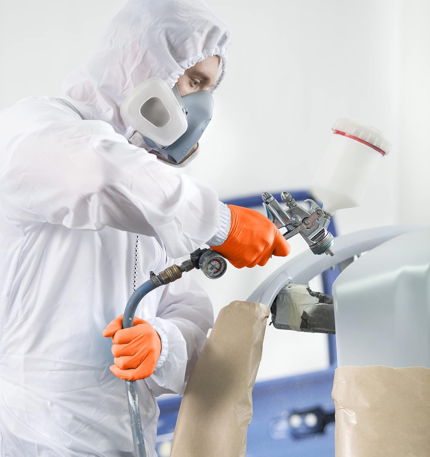 Orange Lightning Exam Gloves, Disposable, Powder-Free Nitrile Gloves, Orange, Ex