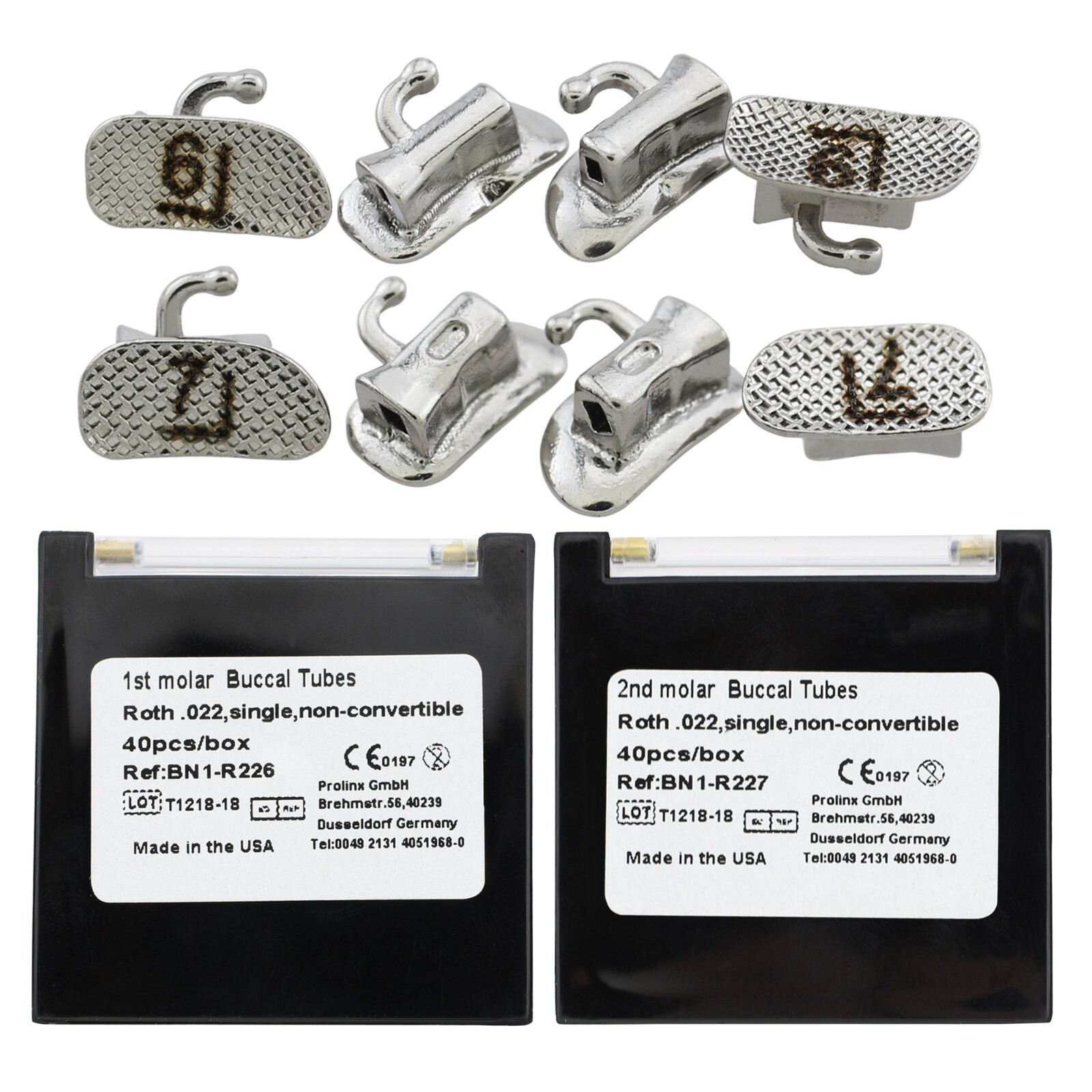 Creative Dental Buccal Tube tubos de ortodoncia Molar Bracket Roth 022 10 Kits