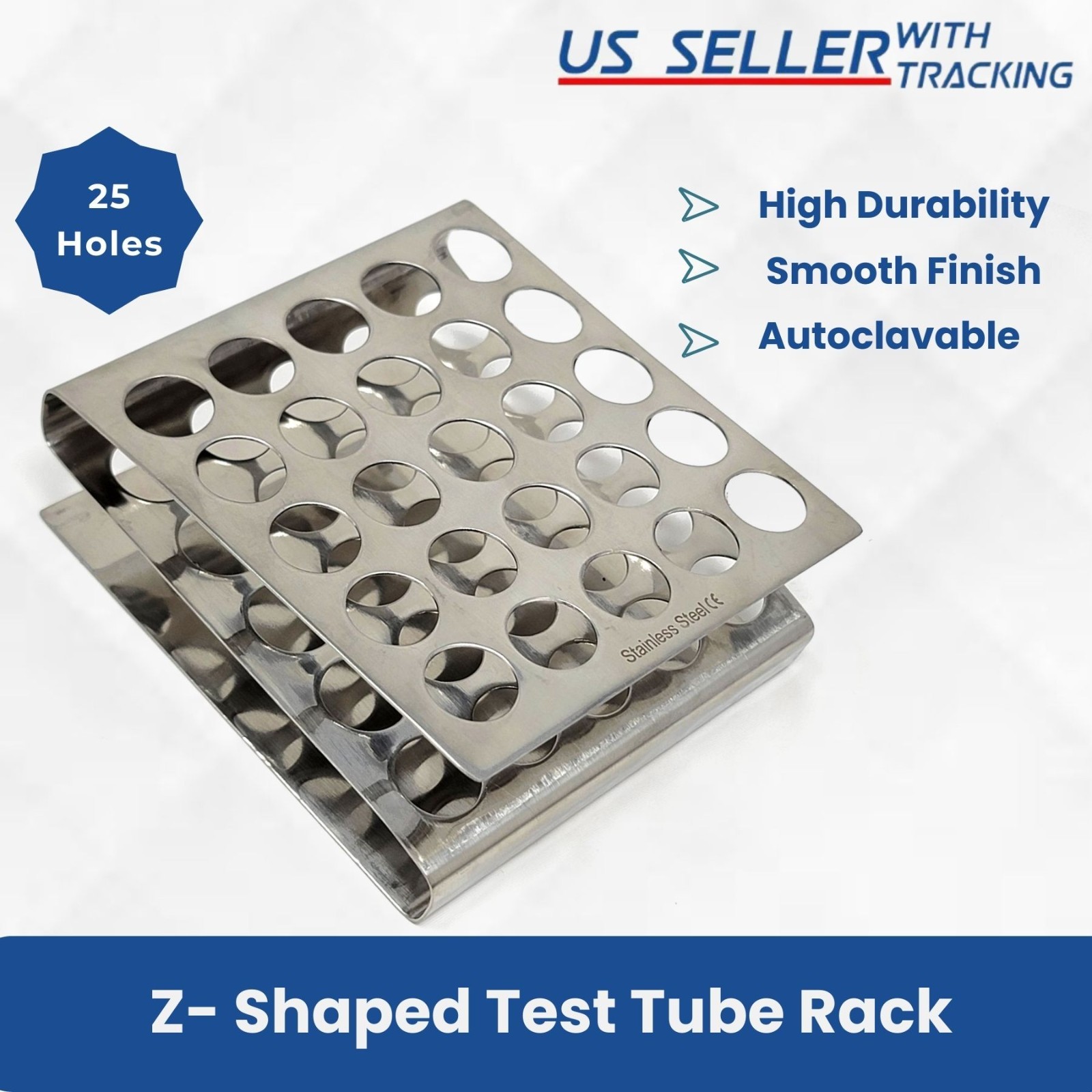 Stainless Steel Test Tube Rack Metal Test Tube Holder Z Shaped Test Tube Stand