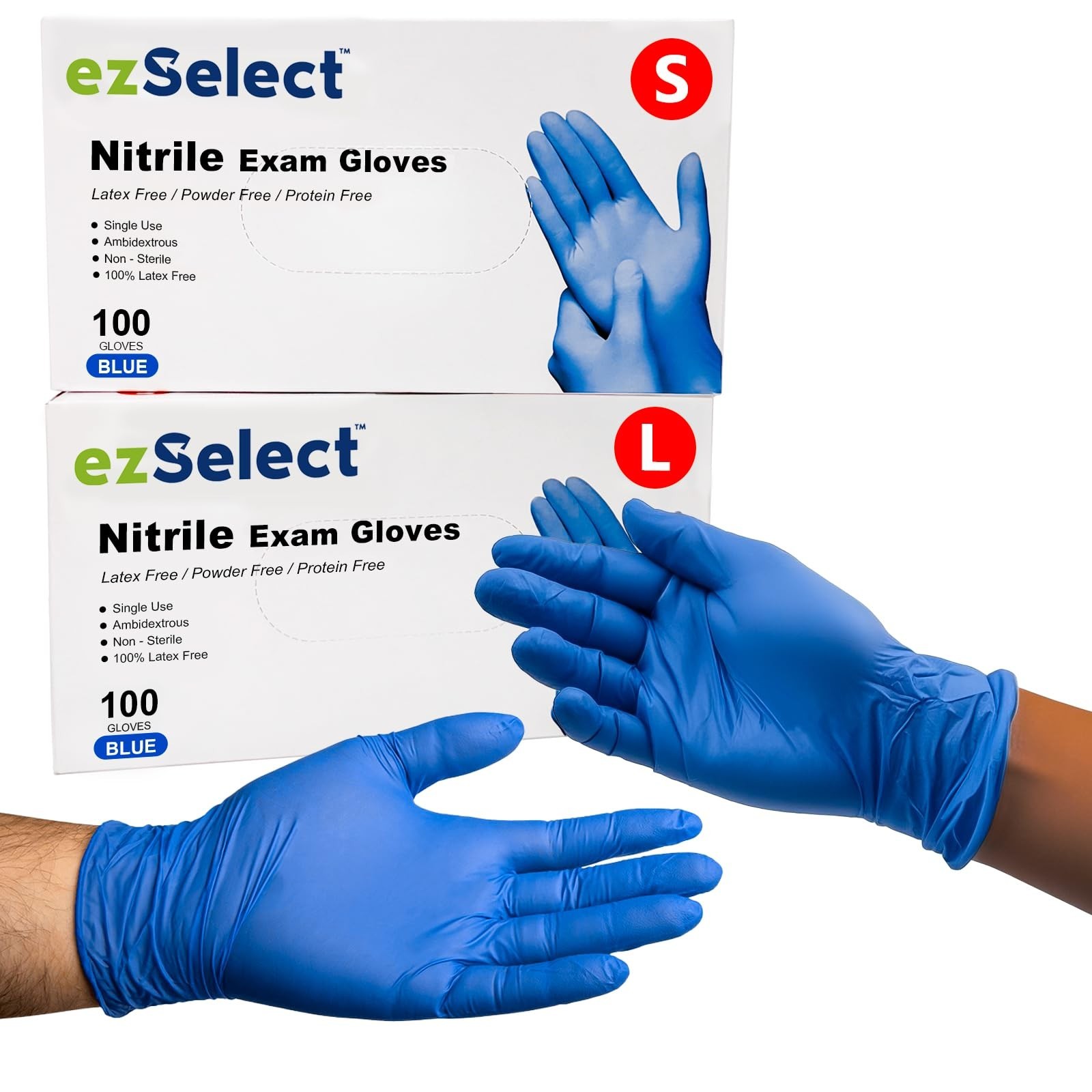 200 Count Disposable Nitrile Gloves – Latex Free, Assorted Sizes for Cleaning, F