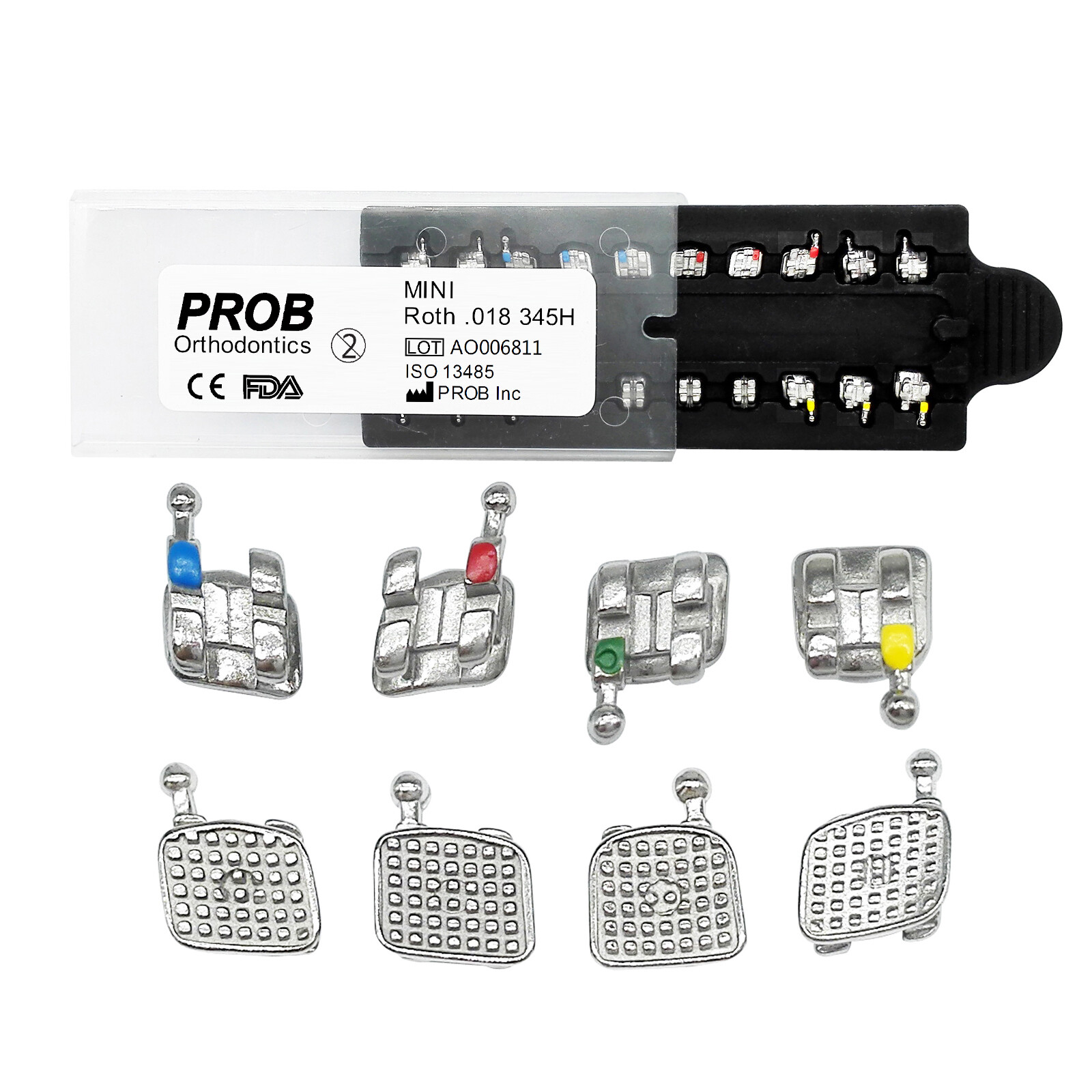 Dental Orthodontic Metal Brackets Brace MIM MBT/ROTH 022/018 345H Monoblock PROB