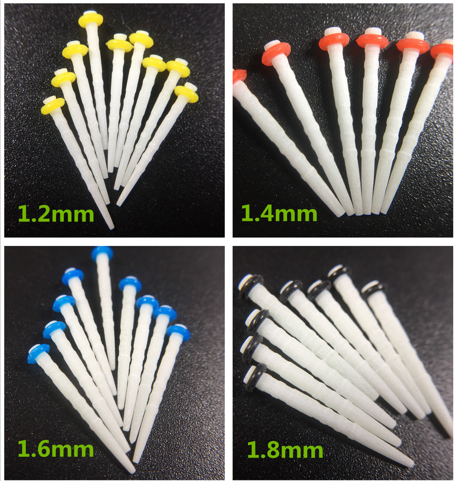 Dental Fiber Post Quartz Screw Glass Root Canal Pin 1.0mm 1.2mm 1.4mm 1.6mm 1.8m