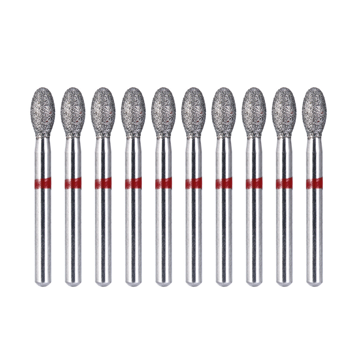 10Pcs/Box AZDENT Dental Diamond Burs FOOTBALL FINE RED Friction Grip 379-023F