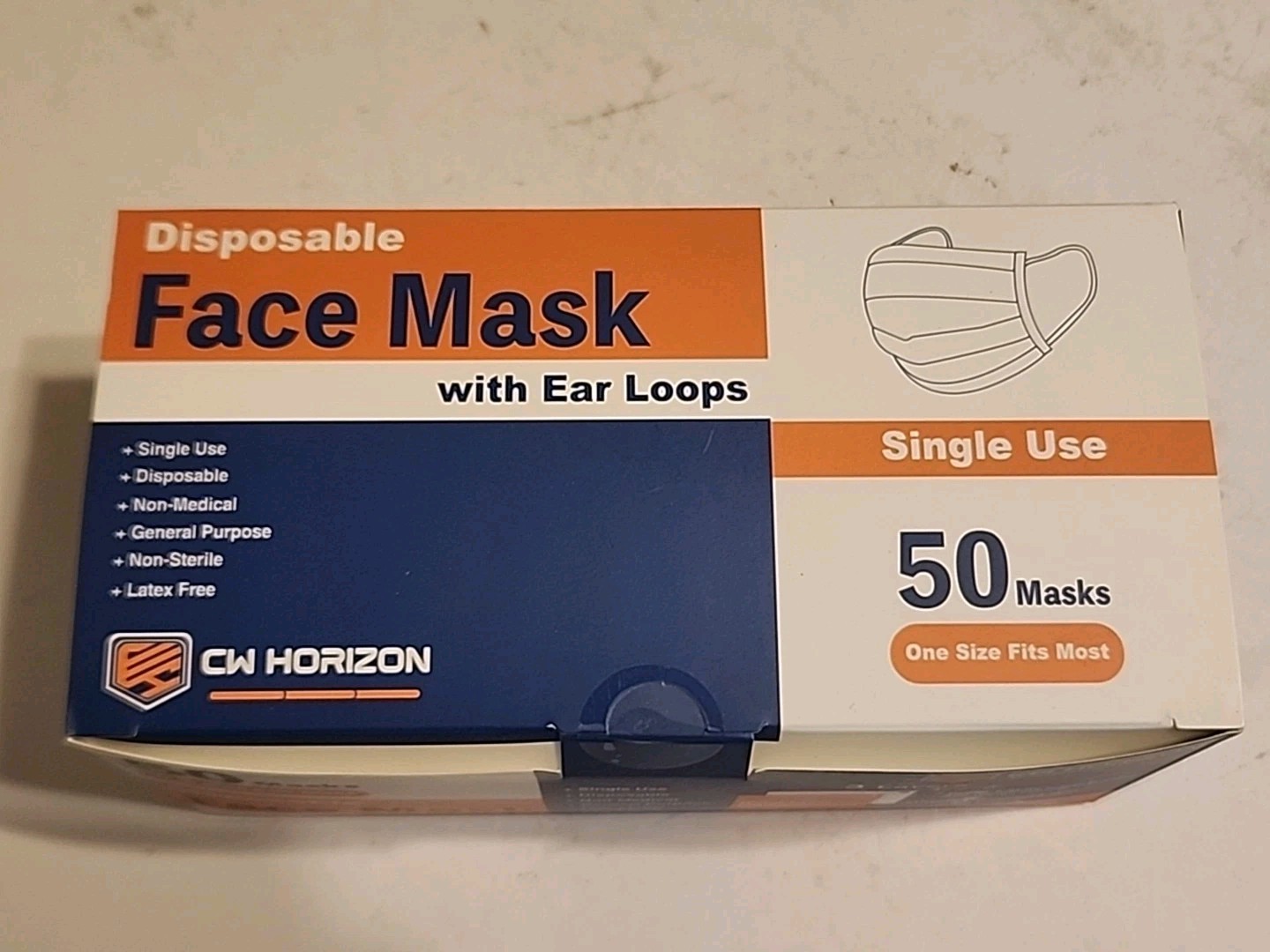 3-Layer Single-Use Disposable Surgical Face Masks, MADE IN USA – 3 Boxes of 50