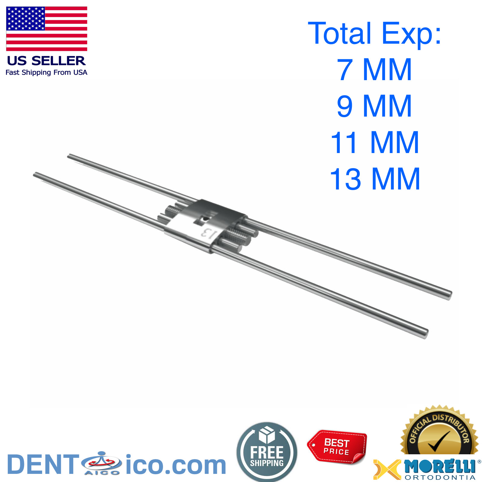Morelli Expansion Screw Palatal Split Hyrax 7MM 9MM 11MM 13MM Dental Orthodontic