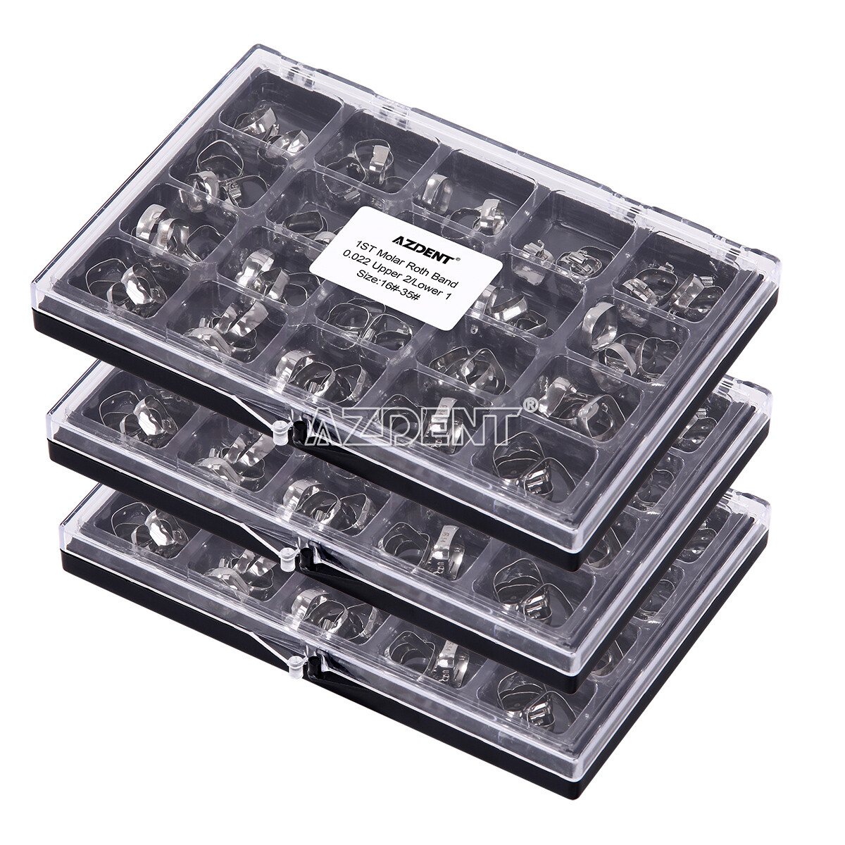 AZDENT Dental Orthodontic 1st Molar Bands with Buccal Tube Roth 0.022 16#-35#