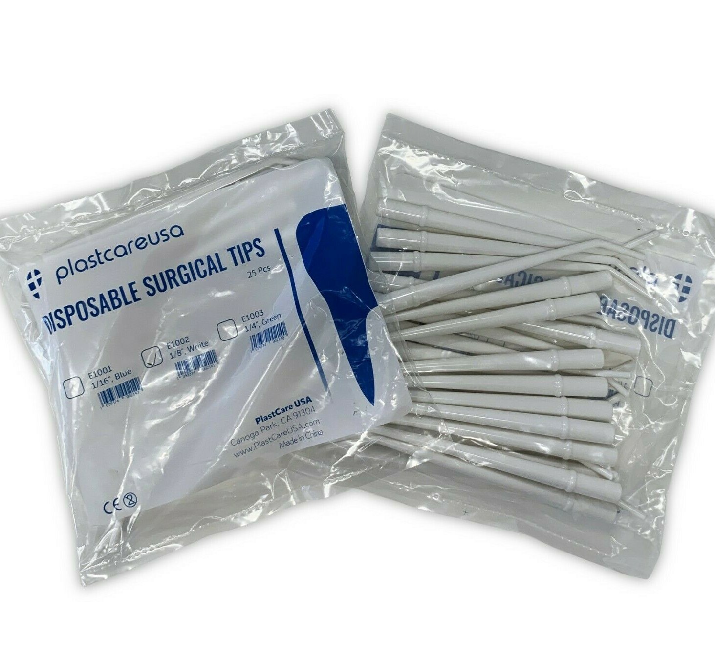 250 (10 Bags) Surgical Aspirator Tips White Medium 1/8″ Dental Suction Saliva