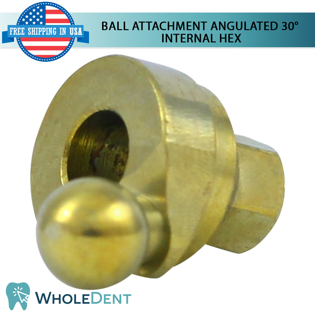 Angulated Ball Attachment 30° 4 Insert Silicone Caps Dental Implant Int Hex